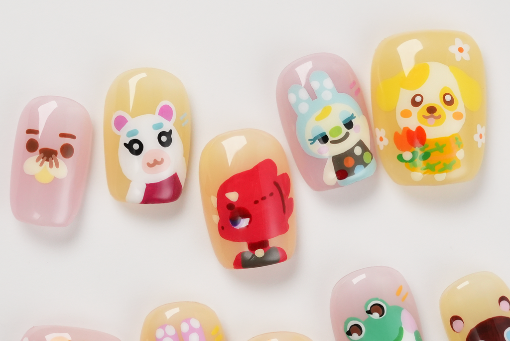 Hand-Painted Game Animal Press-On Nails