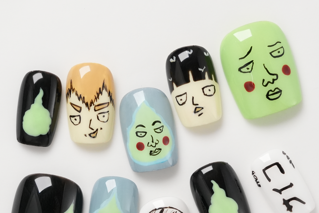 Mob Psycho 100 Short Hand Painted Press-on Nails