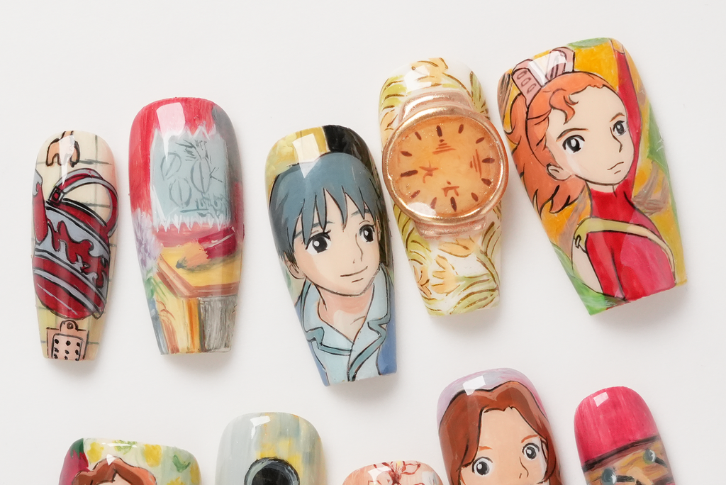 Ghbli Arrietty Handpainted Anime Press-on Nails