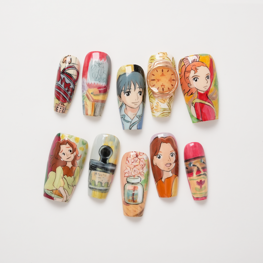 Ghbli Arrietty Handpainted Anime Press-on Nails