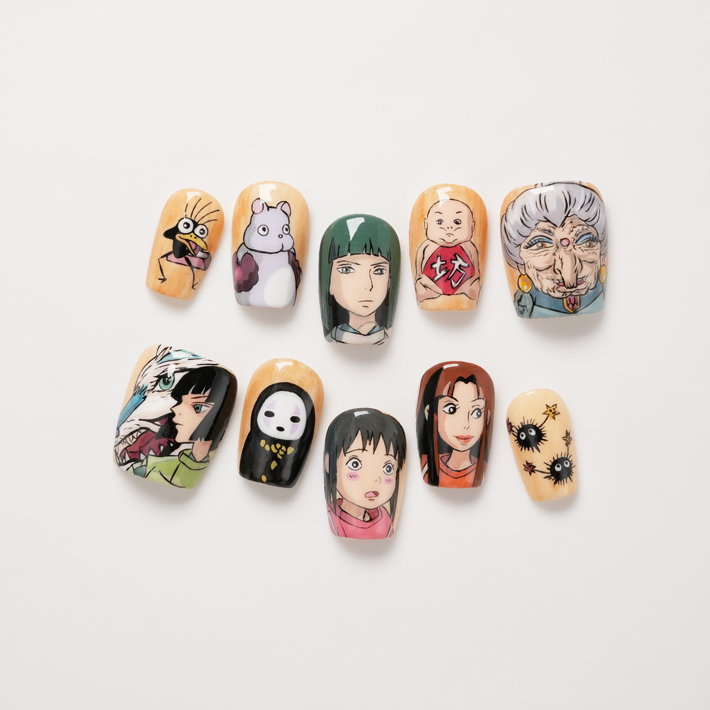 Studio Ghibli Spirted Away Hand painted Anime Press-on Nails