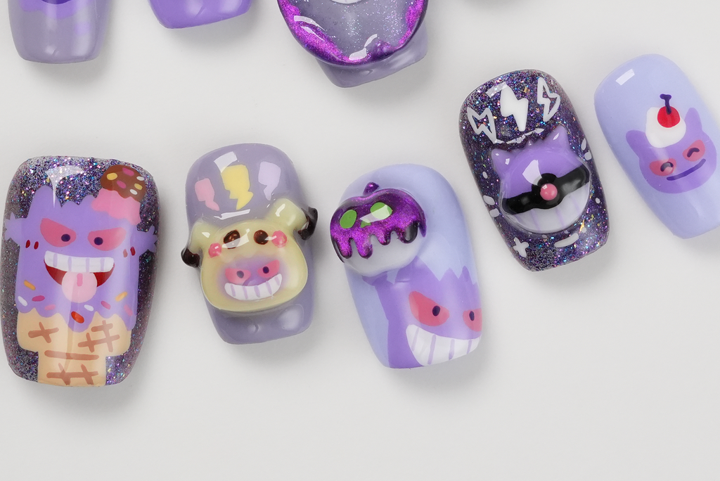 Gengar & Gastly 3D Pokemon Hand painted Anime