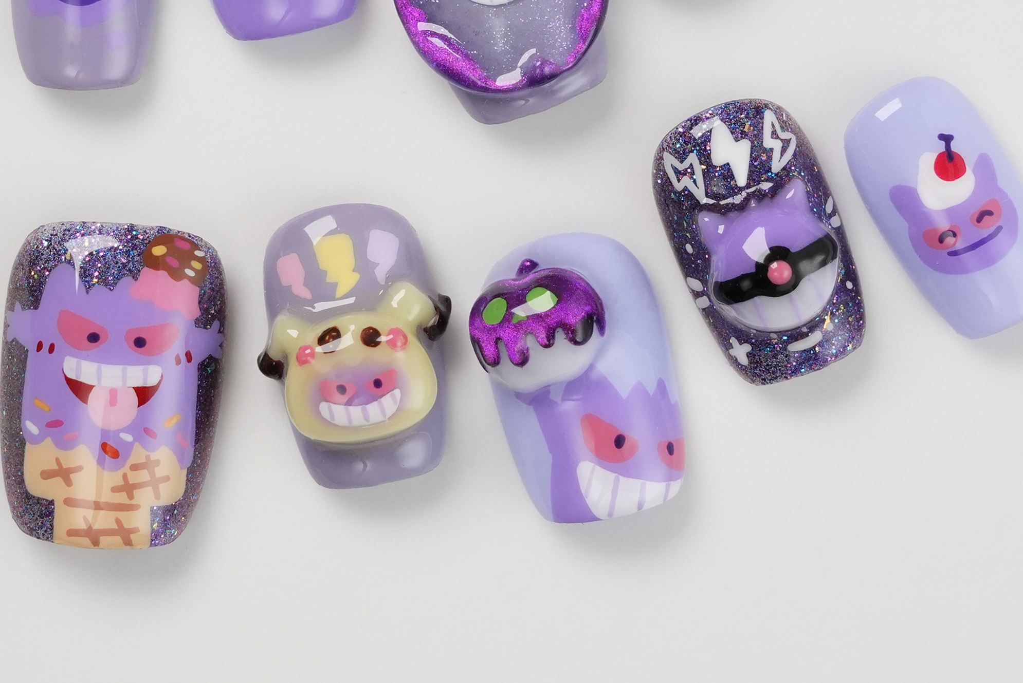 Gengar & Gastly 3D Pokemon Hand painted Anime