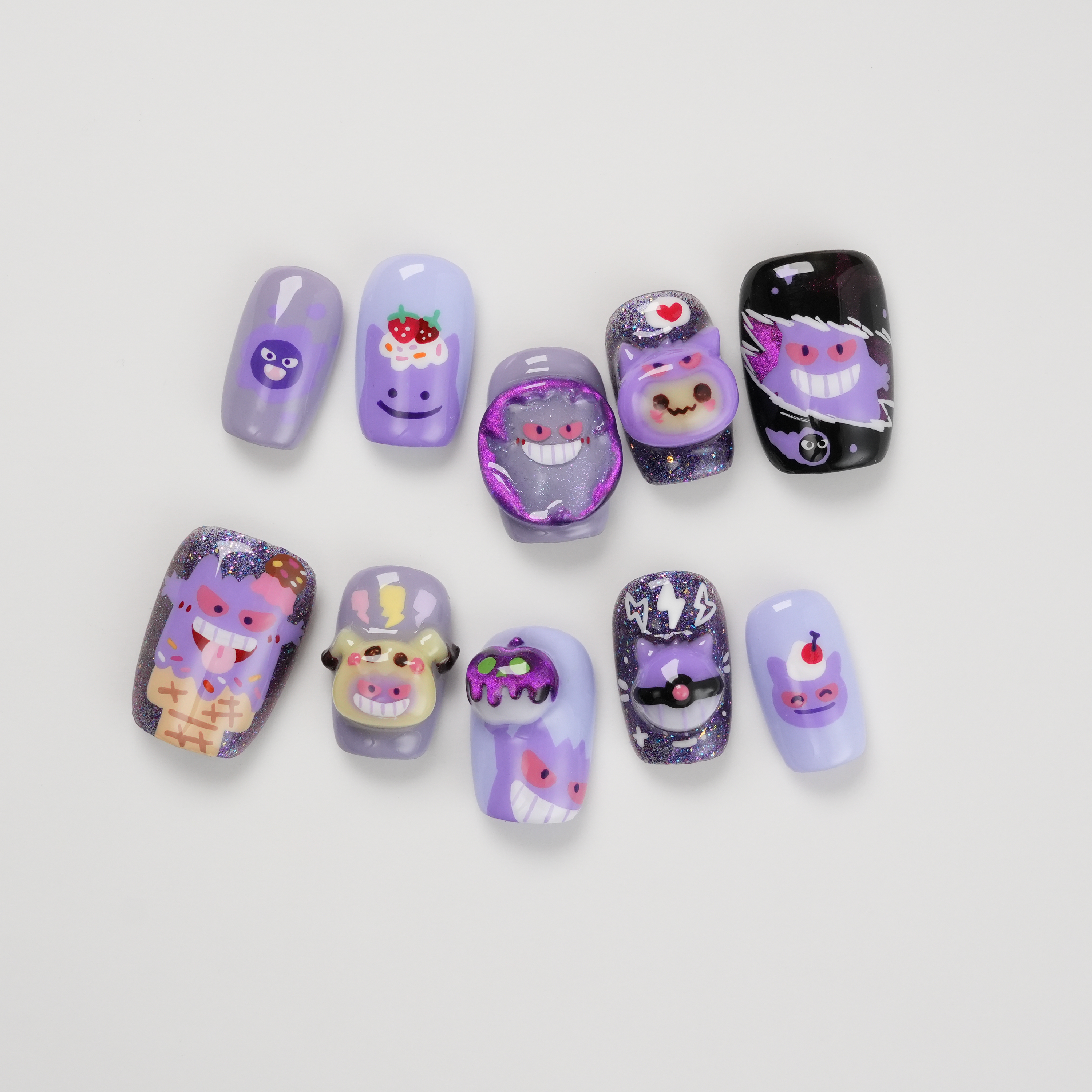 Gengar & Gastly 3D Pokemon Hand painted Anime