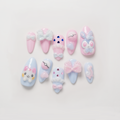 Sylveon Pokemon Press-On Nails, 3D Hand-Painted Nail