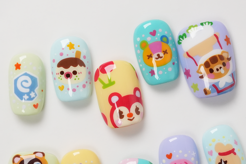 Cute Animal Game Hand-painted Press-on Nails