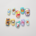 Cute Animal Game Hand-painted Press-on Nails