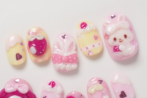 Adorable My Melody and Wish Me Mell Sanrio Characters 3D Hand-painted Press-on Nails