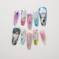 Link Click Cheng Xiaoshi and Lu Guang Hand-painted Press-on Nails