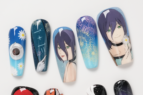 Chainsaw Man Reze and Makima Hand-painted Press-on Nails
