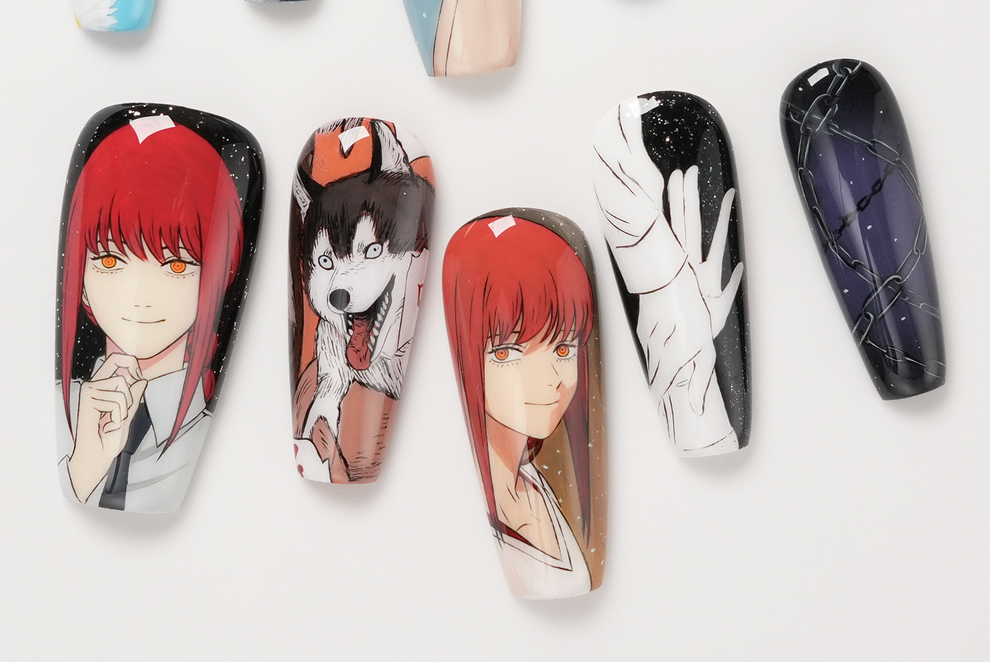 Chainsaw Man Reze and Makima Hand-painted Press-on Nails