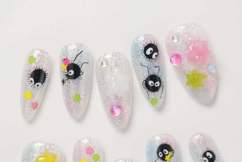 Studio Ghibli Spirited Away Soot Sprites Susuwatari Meal Time Press-on Nails