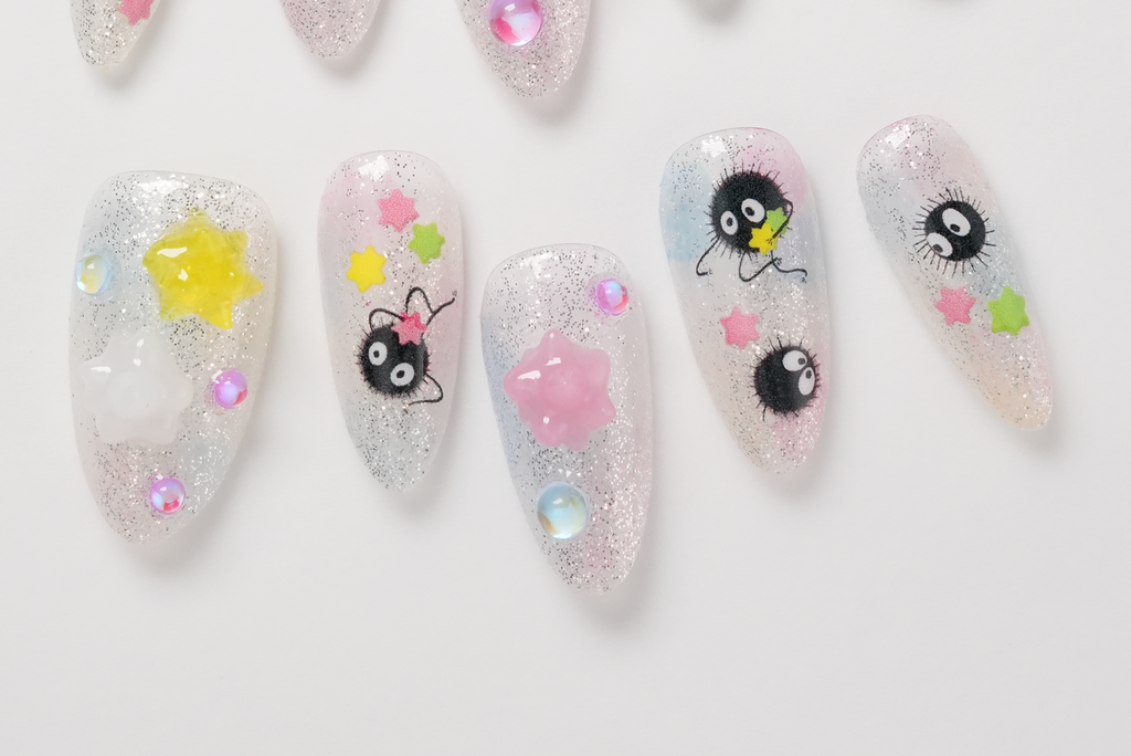 Studio Ghibli Spirited Away Soot Sprites Susuwatari Meal Time Press-on Nails