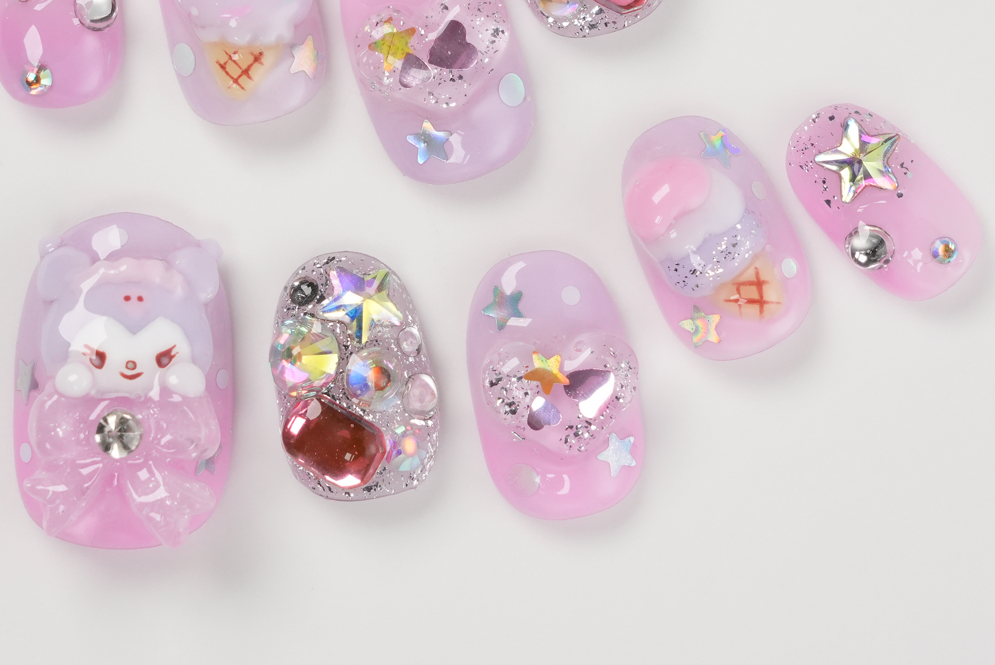 Kuromi Icecream and Gem Press-on Nails