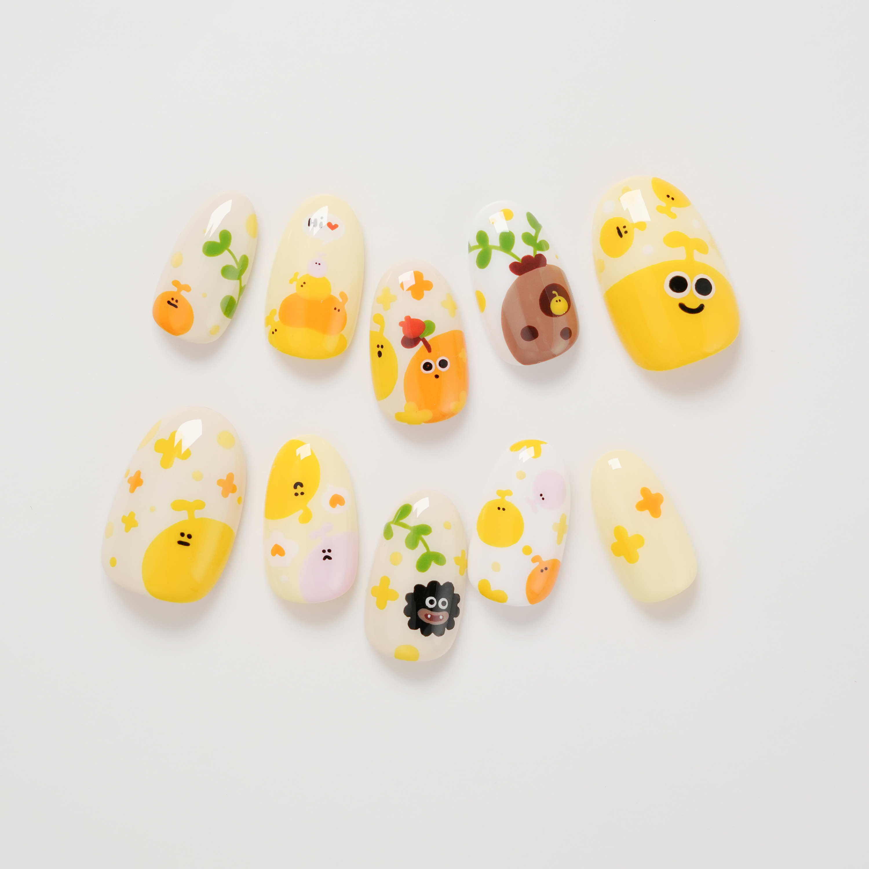 LocoRoco Hand-painted Press-on Nails