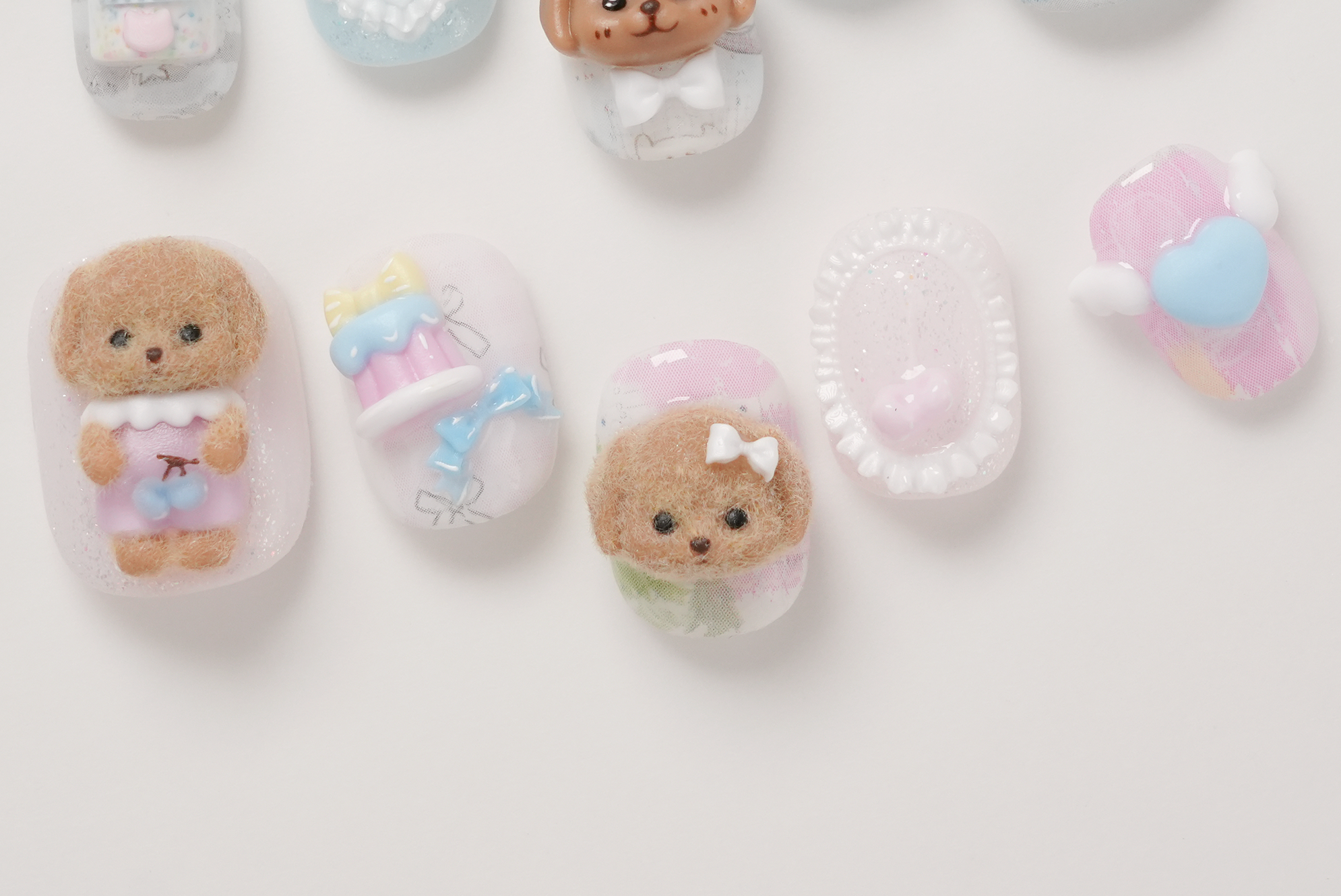 Calico Critter Toy Poodle 3D Press-on Nails