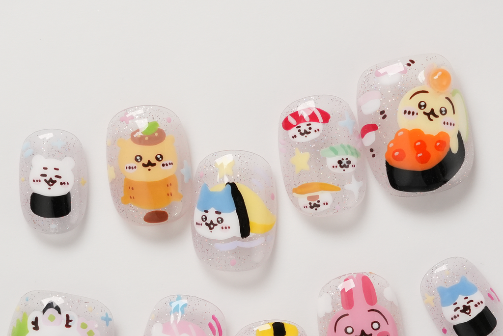 Sushi Roll Chiikawa Hand-painted Press-on Nails