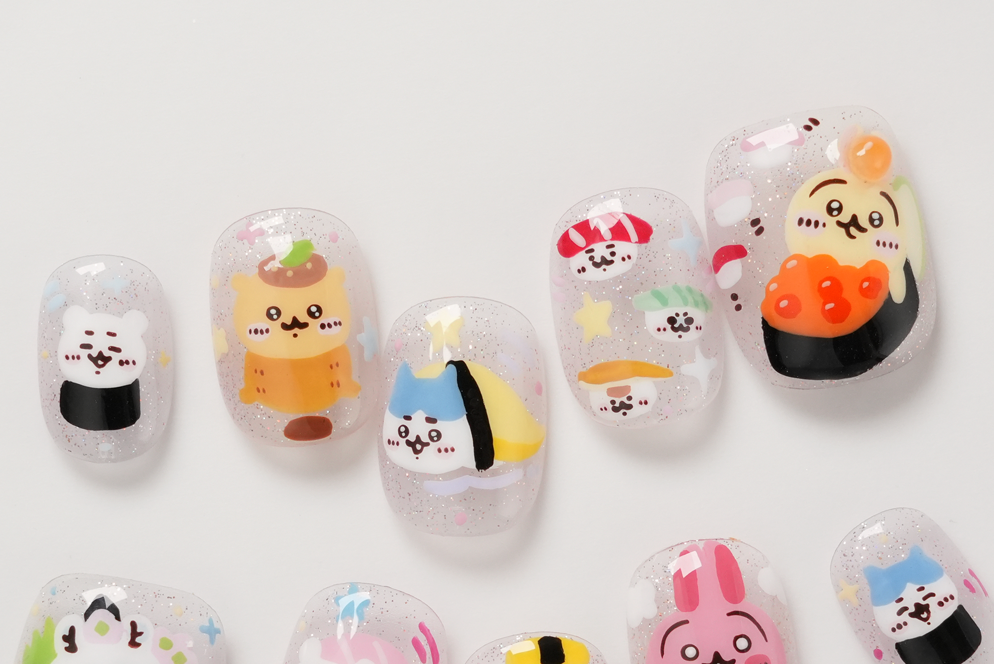 Sushi Roll Chiikawa Hand-painted Press-on Nails