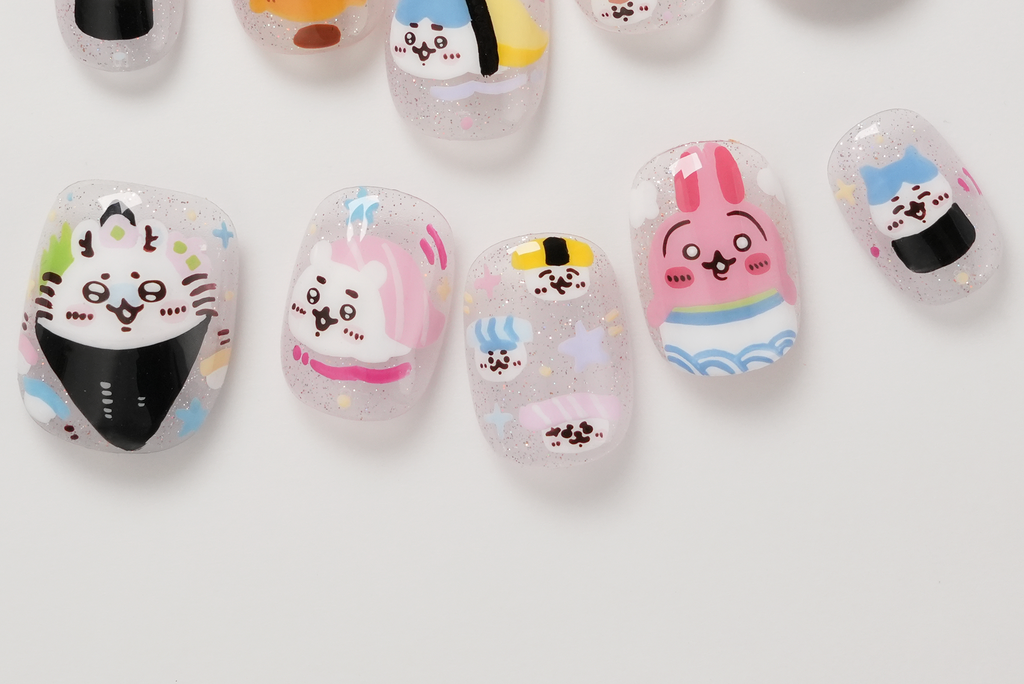 Sushi Roll Chiikawa Hand-painted Press-on Nails