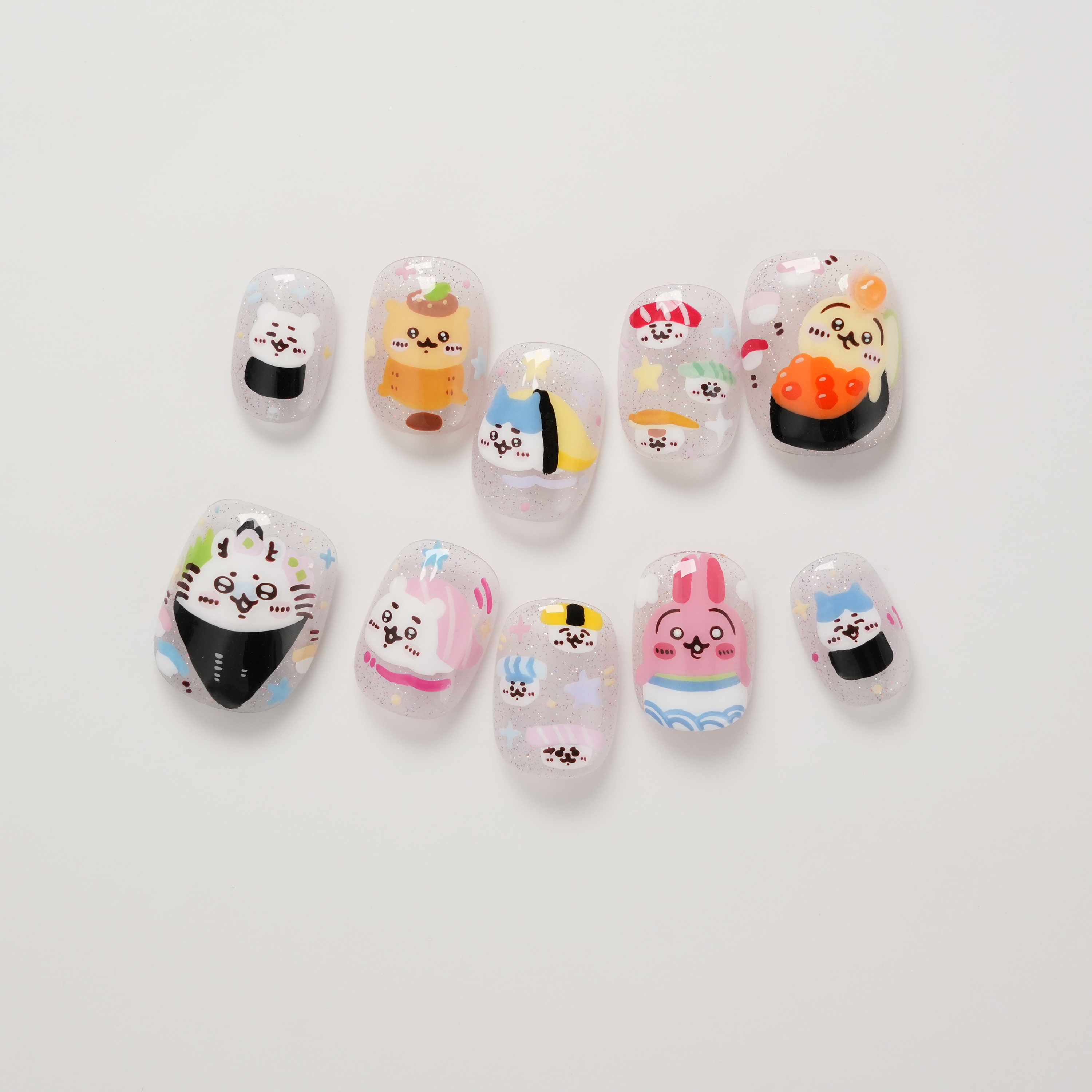 Sushi Roll Chiikawa Hand-painted Press-on Nails