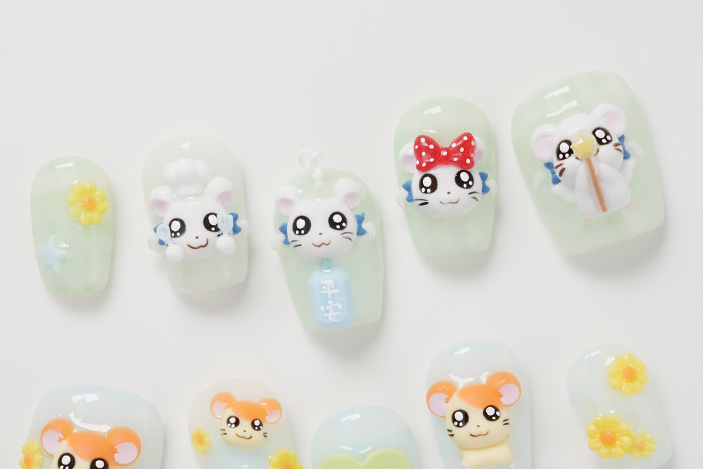 Hamtaro Hand-painted Press-on Nails2.0