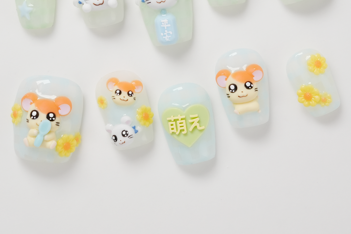 Hamtaro Hand-painted Press-on Nails2.0