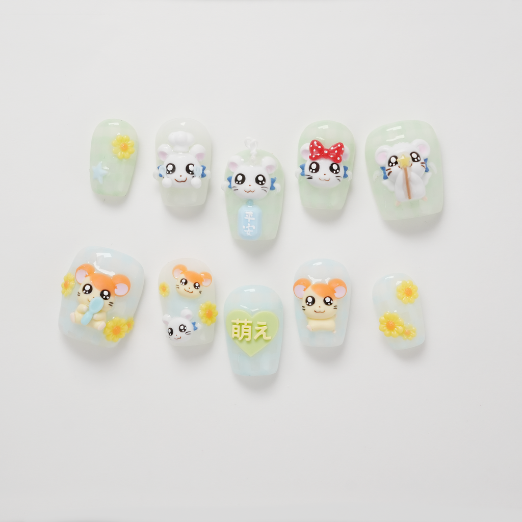Hamtaro Hand-painted Press-on Nails2.0