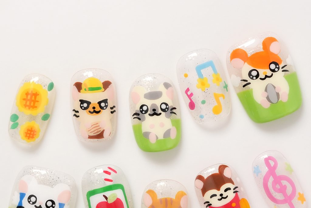 Hamtaro Hand-painted Press-on Nails