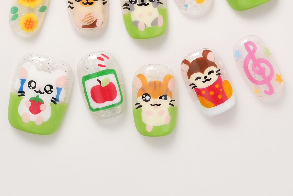Hamtaro Hand-painted Press-on Nails