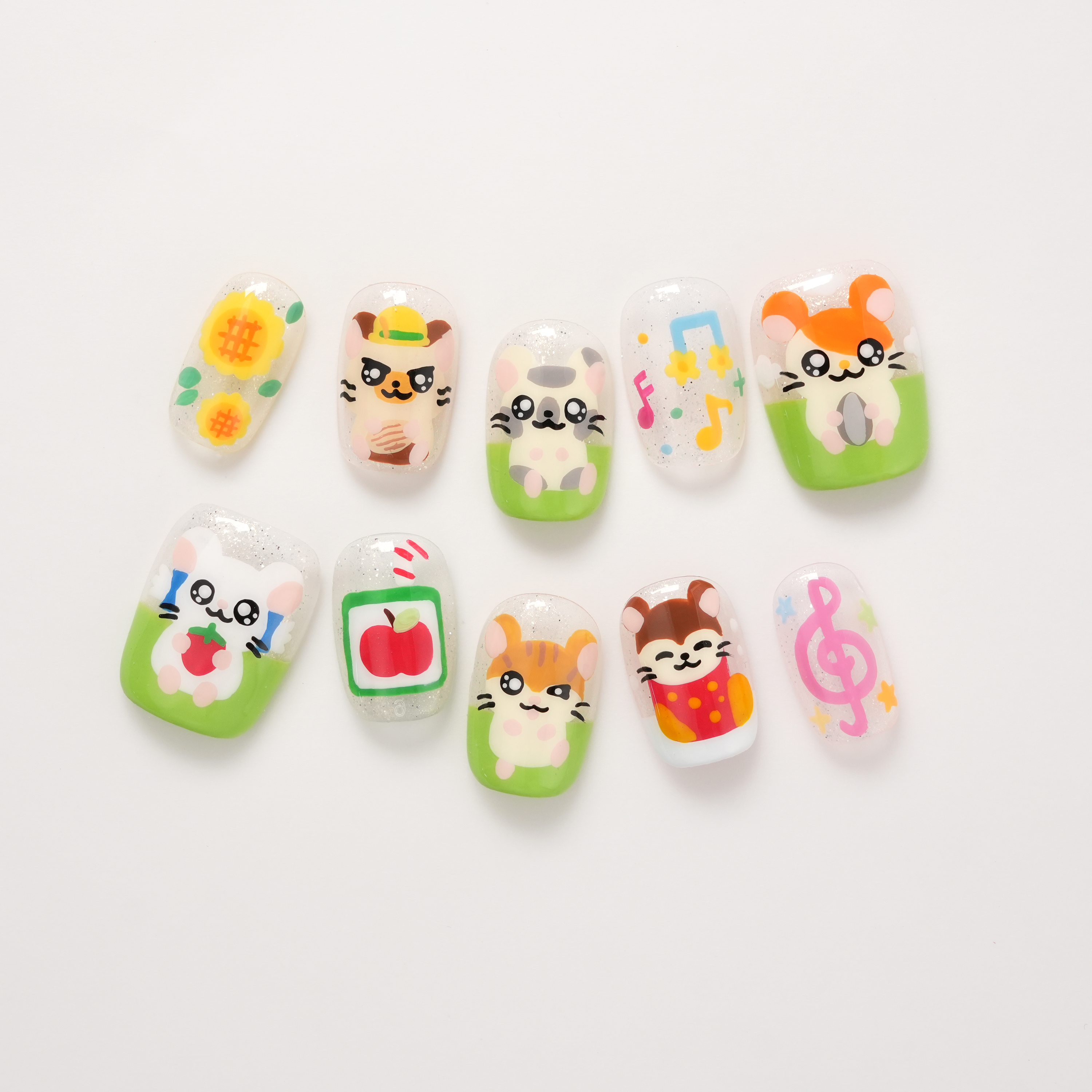 Hamtaro Hand-painted Press-on Nails