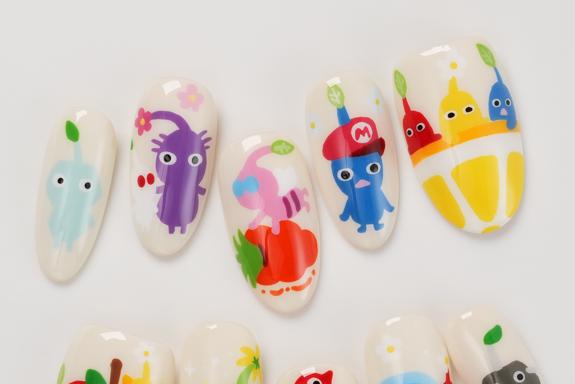 Pikmin Hand-painted Press-on Nails