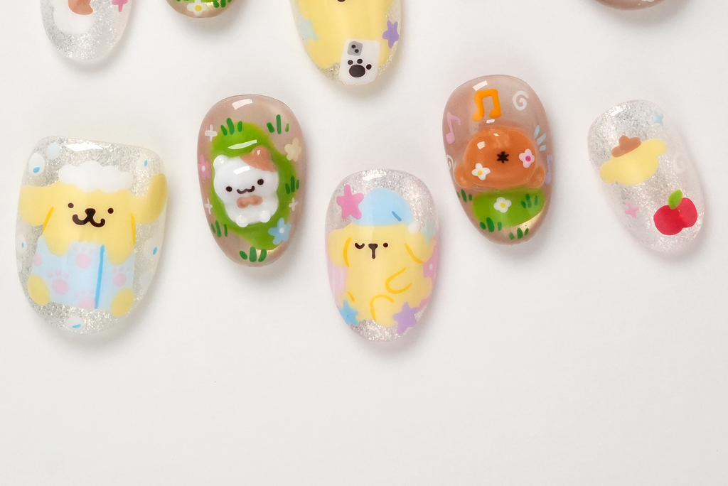 Pompompurin Hand-painted Press-on Nails