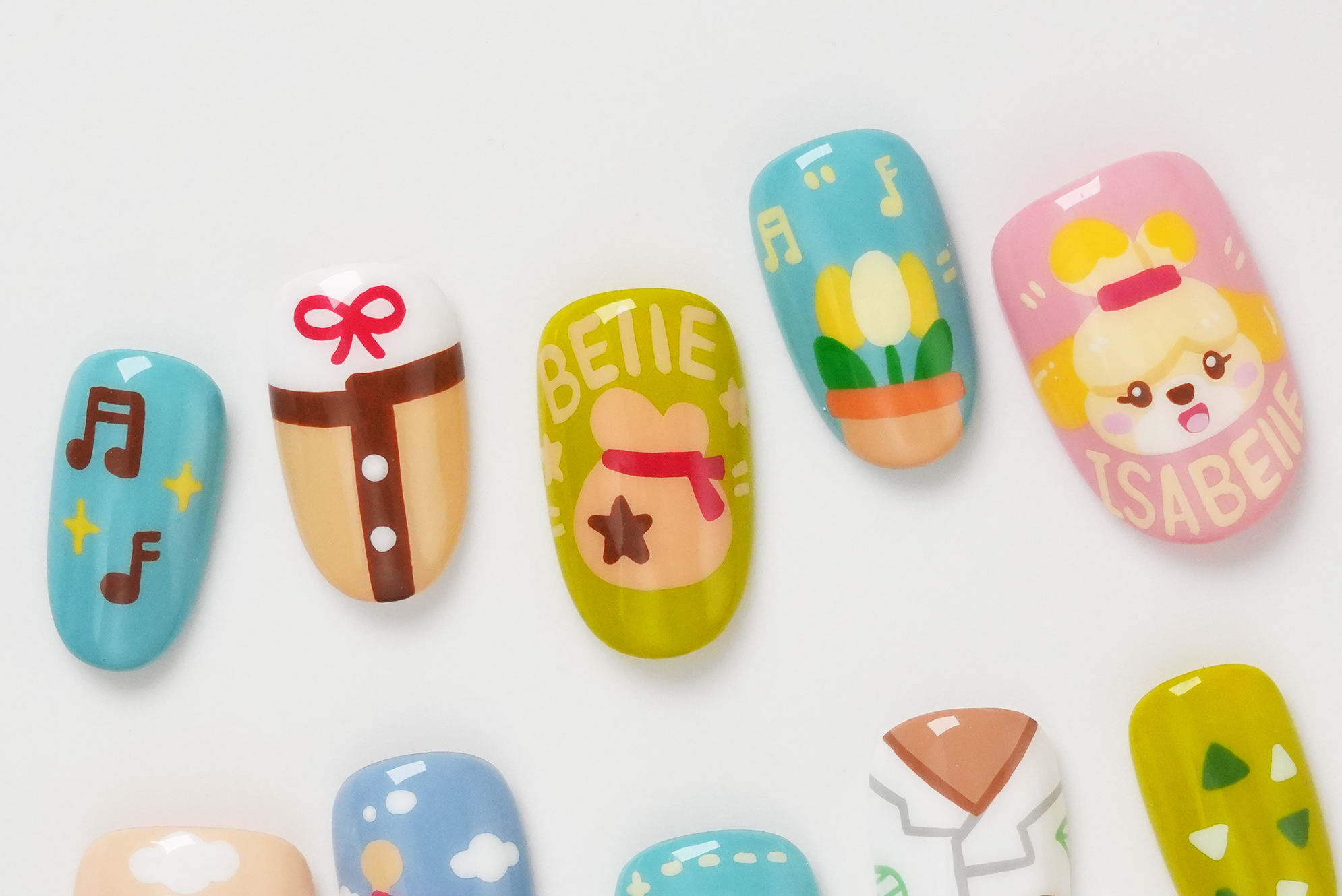 Cute Animal Game Hand-painted Press-on Nails