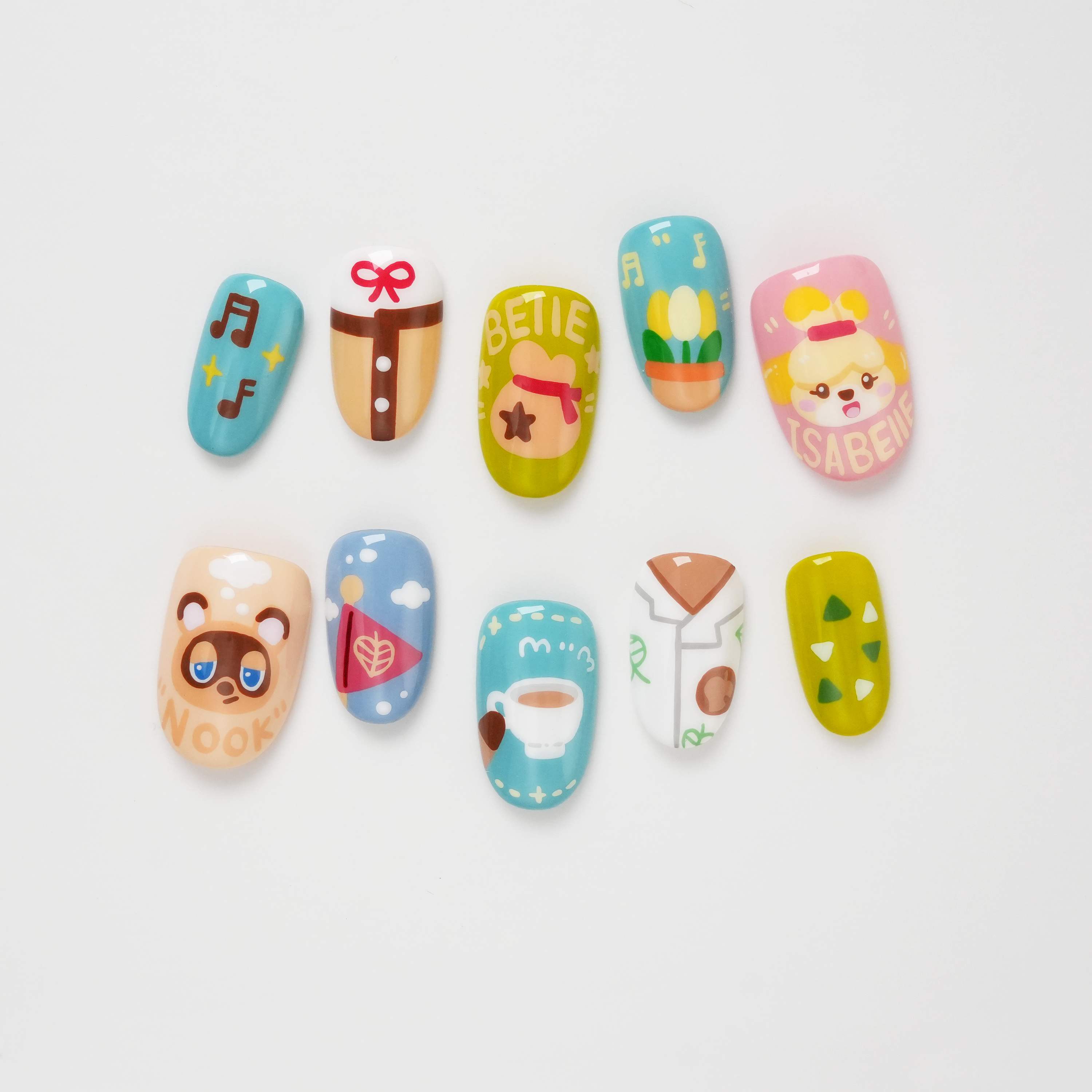 Cute Animal Game Hand-painted Press-on Nails