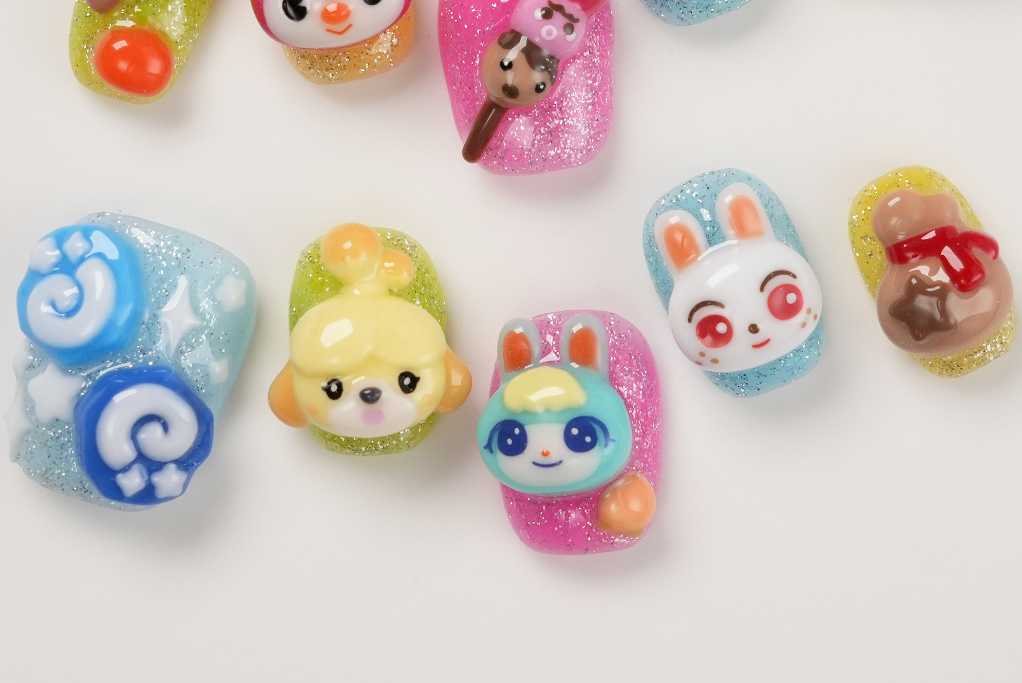 Animal Crossing Press-on Nails, 3D Hand-Painted Game Nails